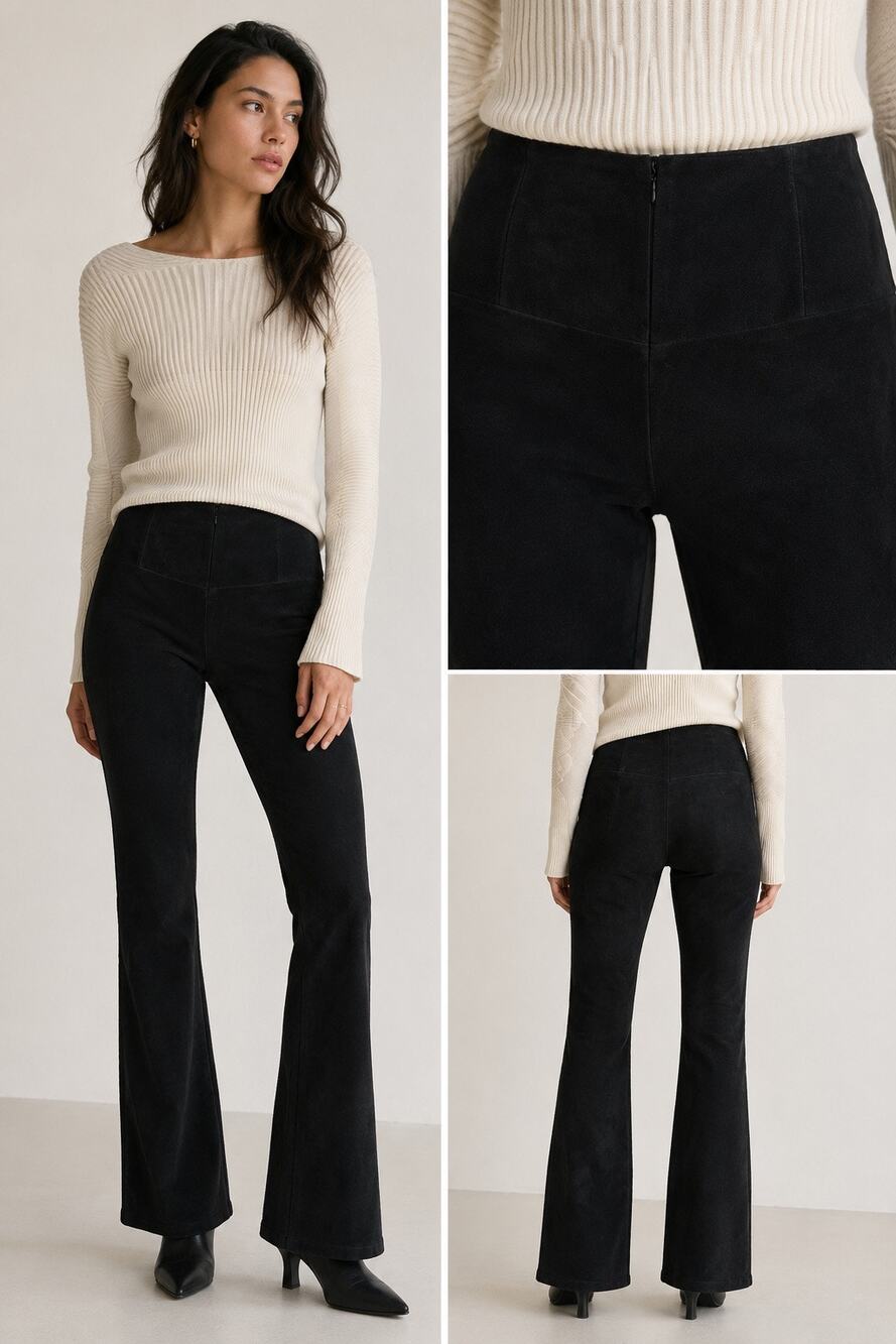 WHBM Suede Pants Women’s Sz 4 Black Bootcut White House Black Market